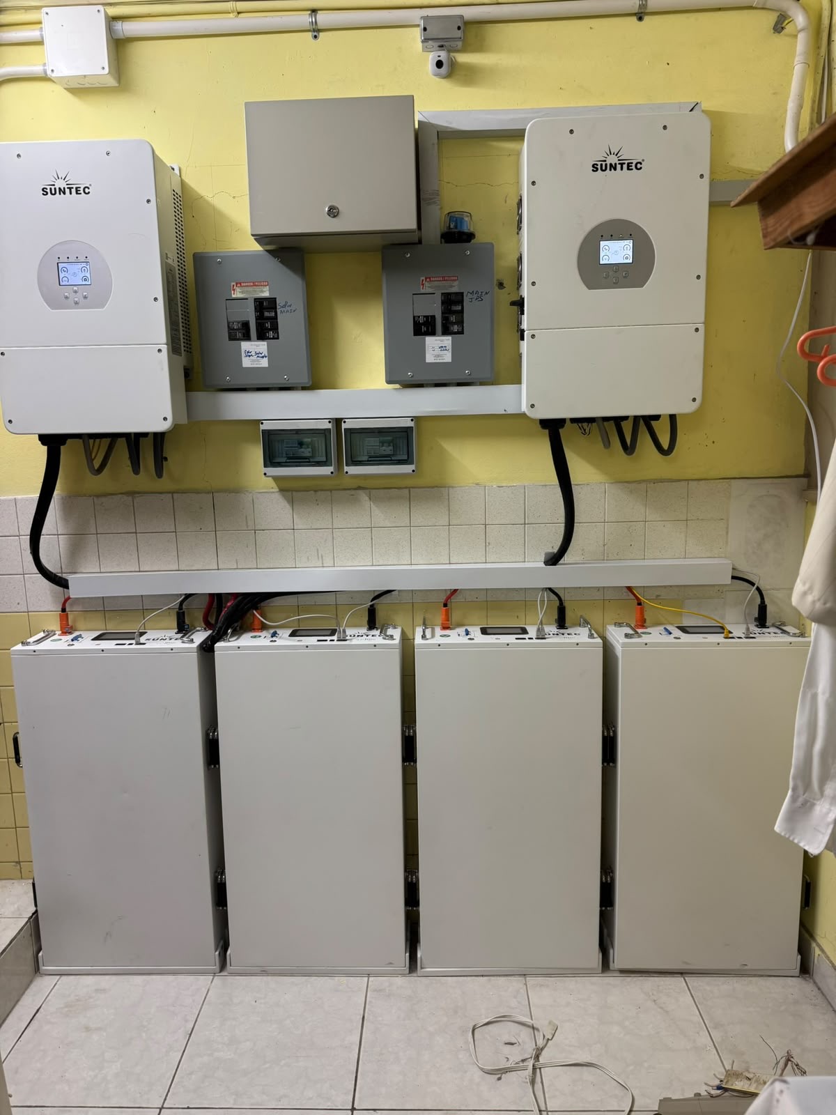 Backed-up utility room